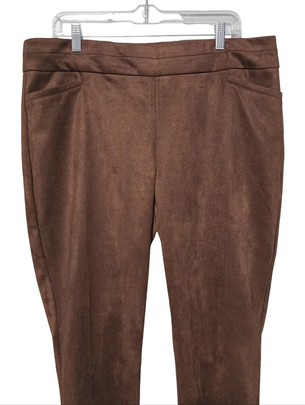 ZAC & RACHEL Pants Womens Size XL Cocoa Brown Faux Suede High Rise NWT Autumn - Picture 3 of 8